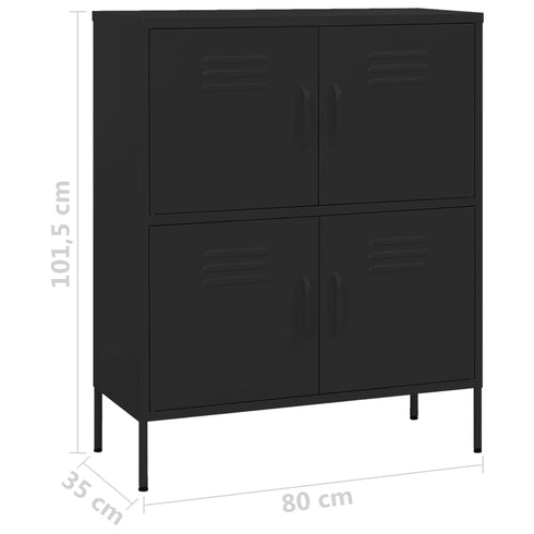 Lady Jillian -  Storage Cabinet Black 80x35x101,5 cm Steel - Model 1